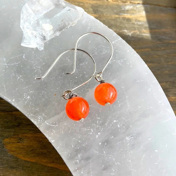 Alquimia Orange and Silver Earrings with Elegant Design - Picture 1 of 5